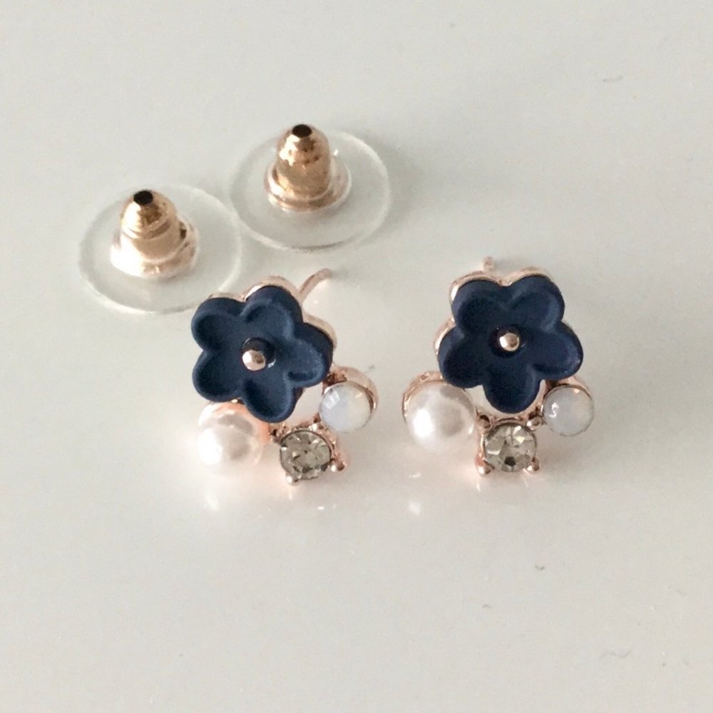 Blue Floral Earrings